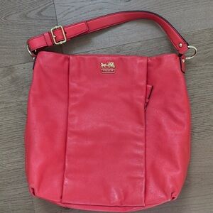 Authentic Coach Vibrant Coral Hobo Bag